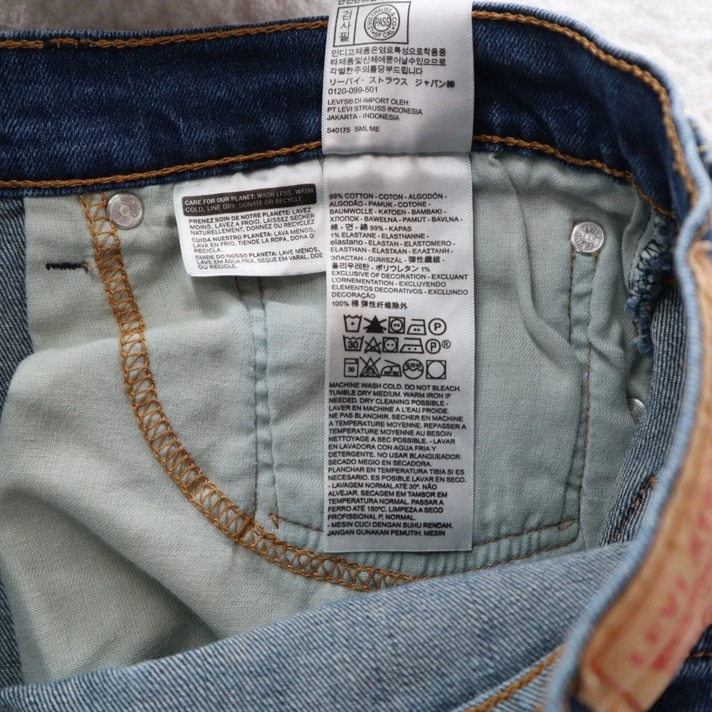 Levi's Jeans Men 38x30 Blue 505 Straight Medium Wash Denim Y2K Cowboy Grunge 90s